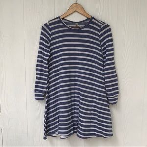 Pomelo Tween Dress in Blue White Stripe Size M